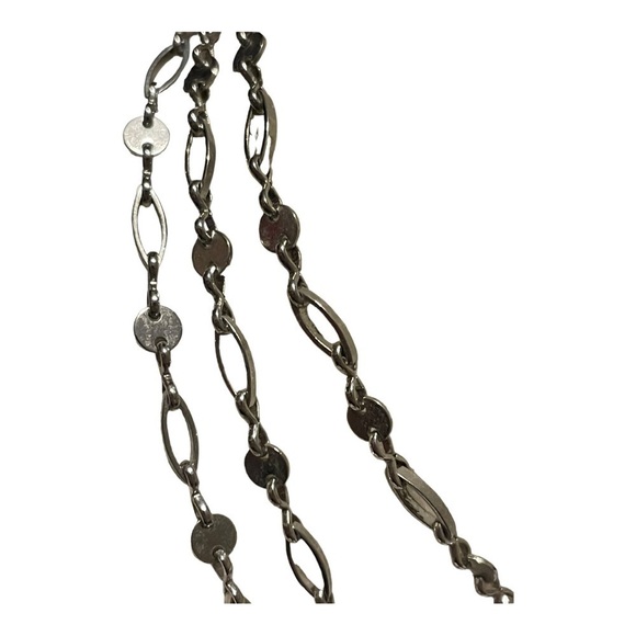 Baublebar three strand Silver Disc & Link Necklace. - Picture 8 of 12